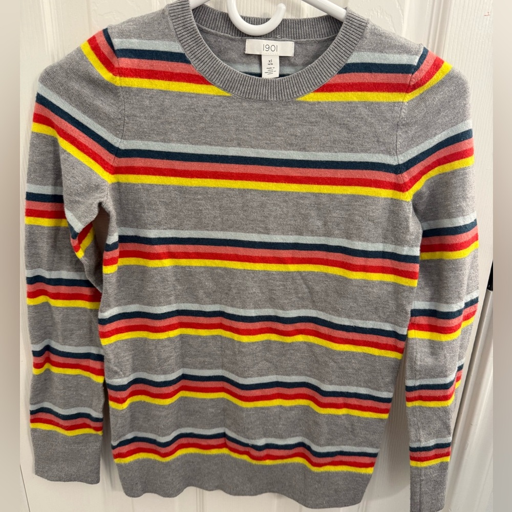 1901 Gray Striped Sweater